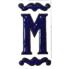 Litera M model albastru